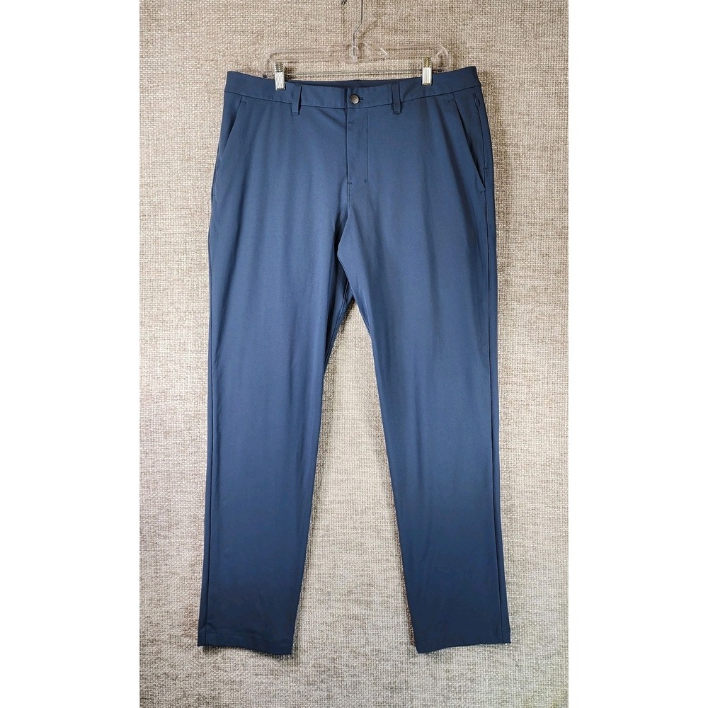 Lululemon ABC Classic Fit Trousers Warpstreme Mens 36x33 Iron Blue Pants EUC